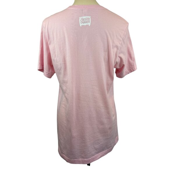 Dolly Parton Graphic Tee Womens M Pink Cotton Crewneck Short Sleeve Canvas + Bel - Picture 2 of 11